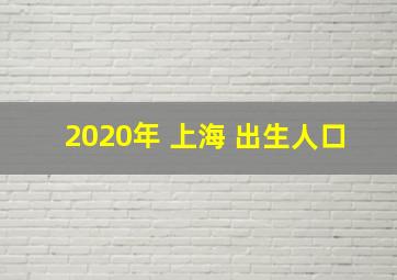 2020年 上海 出生人口